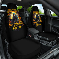 Fairy Death Skull Car Seat Cover Mess With Me I'll Let Karma Do It's Job - Wonder Print Shop