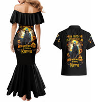 Fairy Death Skull Couples Matching Mermaid Dress and Hawaiian Shirt Mess With Me I'll Let Karma Do It's Job - Wonder Print Shop