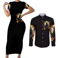 Fairy Death Skull Couples Matching Short Sleeve Bodycon Dress and Long Sleeve Button Shirts Mess With Me I'll Let Karma Do It's Job - Wonder Print Shop