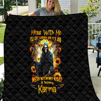 Fairy Death Skull Quilt Mess With Me I'll Let Karma Do It's Job - Wonder Print Shop