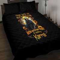 Fairy Death Skull Quilt Bed Set Mess With Me I'll Let Karma Do It's Job - Wonder Print Shop