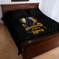 Fairy Death Skull Quilt Bed Set Mess With Me I'll Let Karma Do It's Job - Wonder Print Shop