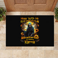 Fairy Death Skull Rubber Doormat Mess With Me I'll Let Karma Do It's Job - Wonder Print Shop
