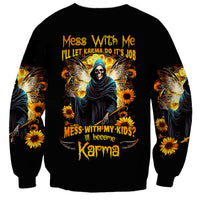 Fairy Death Skull Sweatshirt Mess With Me I'll Let Karma Do It's Job - Wonder Print Shop