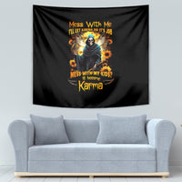 Fairy Death Skull Tapestry Mess With Me I'll Let Karma Do It's Job - Wonder Print Shop