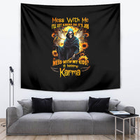Fairy Death Skull Tapestry Mess With Me I'll Let Karma Do It's Job - Wonder Print Shop