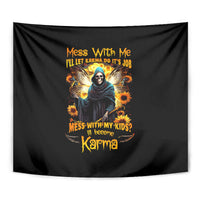 Fairy Death Skull Tapestry Mess With Me I'll Let Karma Do It's Job - Wonder Print Shop