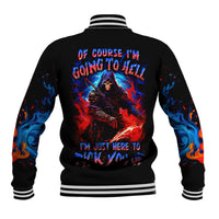 Death Skull Baseball Jacket Of Course I'm Going To Hell - Wonder Print Shop