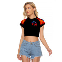 Death Skull Raglan Cropped T Shirt Of Course I'm Going To Hell - Wonder Print Shop
