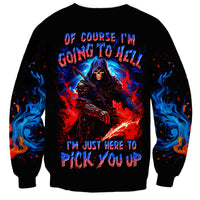 Death Skull Sweatshirt Of Course I'm Going To Hell - Wonder Print Shop