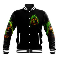 Fire Death Skull Baseball Jacket The Only Thing That Can Stop Is Me - Wonder Print Shop