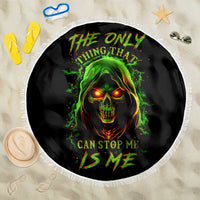 Fire Death Skull Beach Blanket The Only Thing That Can Stop Is Me - Wonder Print Shop