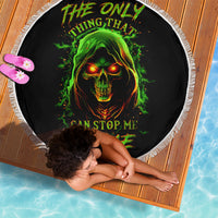 Fire Death Skull Beach Blanket The Only Thing That Can Stop Is Me - Wonder Print Shop
