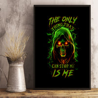 Fire Death Skull Canvas Wall Art The Only Thing That Can Stop Is Me - Wonder Print Shop
