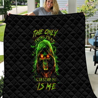 Fire Death Skull Quilt The Only Thing That Can Stop Is Me - Wonder Print Shop