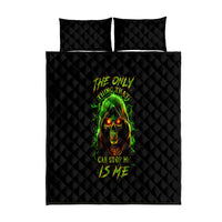 Fire Death Skull Quilt Bed Set The Only Thing That Can Stop Is Me - Wonder Print Shop