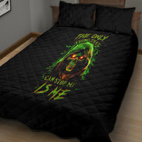 Fire Death Skull Quilt Bed Set The Only Thing That Can Stop Is Me - Wonder Print Shop