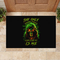 Fire Death Skull Rubber Doormat The Only Thing That Can Stop Is Me - Wonder Print Shop