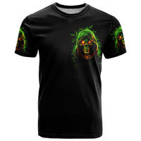 Fire Death Skull T Shirt The Only Thing That Can Stop Is Me - Wonder Print Shop