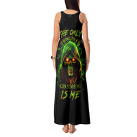 Fire Death Skull Tank Maxi Dress The Only Thing That Can Stop Is Me - Wonder Print Shop
