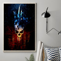 Vintage Skull Canvas Wall Art American Skull Vintage - Wonder Print Shop