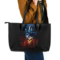 Vintage Skull Leather Tote Bag American Skull Vintage - Wonder Print Shop