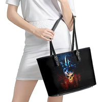 Vintage Skull Leather Tote Bag American Skull Vintage - Wonder Print Shop
