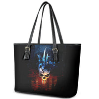 Vintage Skull Leather Tote Bag American Skull Vintage - Wonder Print Shop