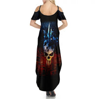 Vintage Skull Summer Maxi Dress American Skull Vintage - Wonder Print Shop