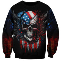 Vintage Skull Sweatshirt American Skull Vintage - Wonder Print Shop