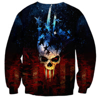 Vintage Skull Sweatshirt American Skull Vintage - Wonder Print Shop