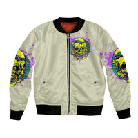 Flower Skull Bomber Jacket Iam Who Iam Your Approval Isn't Need - Wonder Print Shop