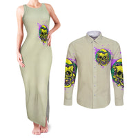 Flower Skull Couples Matching Tank Maxi Dress and Long Sleeve Button Shirts Iam Who Iam Your Approval Isn't Need - Wonder Print Shop