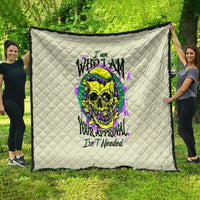 Flower Skull Quilt Iam Who Iam Your Approval Isn't Need - Wonder Print Shop