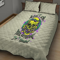 Flower Skull Quilt Bed Set Iam Who Iam Your Approval Isn't Need - Wonder Print Shop