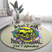 flower-skull-round-carpet-iam-who-iam-your-approval-isnt-need