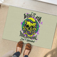 Flower Skull Rubber Doormat Iam Who Iam Your Approval Isn't Need - Wonder Print Shop