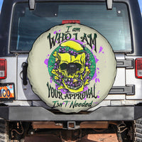 Flower Skull Spare Tire Cover Iam Who Iam Your Approval Isn't Need - Wonder Print Shop