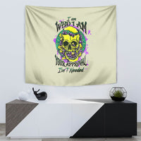 Flower Skull Tapestry Iam Who Iam Your Approval Isn't Need - Wonder Print Shop