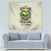 Flower Skull Tapestry Iam Who Iam Your Approval Isn't Need - Wonder Print Shop