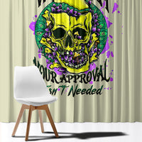 Flower Skull Window Curtain Iam Who Iam Your Approval Isn't Need - Wonder Print Shop