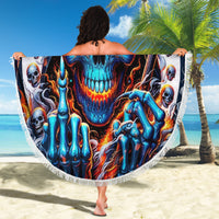 Reaper Skull Beach Blanket My Give A Fuck Is Broken But My Go Fuck Yourself Is Fully Functional - Wonder Print Shop