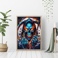 Reaper Skull Canvas Wall Art My Give A Fuck Is Broken But My Go Fuck Yourself Is Fully Functional - Wonder Print Shop