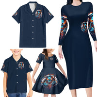 Reaper Skull Family Matching Long Sleeve Bodycon Dress and Hawaiian Shirt My Give A Fuck Is Broken But My Go Fuck Yourself Is Fully Functional - Wonder Print Shop