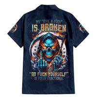 Reaper Skull Family Matching Mermaid Dress and Hawaiian Shirt My Give A Fuck Is Broken But My Go Fuck Yourself Is Fully Functional - Wonder Print Shop