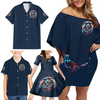 Reaper Skull Family Matching Off Shoulder Short Dress and Hawaiian Shirt My Give A Fuck Is Broken But My Go Fuck Yourself Is Fully Functional - Wonder Print Shop