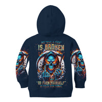 Reaper Skull Kid Hoodie My Give A Fuck Is Broken But My Go Fuck Yourself Is Fully Functional - Wonder Print Shop