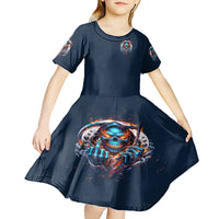 Reaper Skull Kid Short Sleeve Dress My Give A Fuck Is Broken But My Go Fuck Yourself Is Fully Functional - Wonder Print Shop