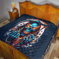 Reaper Skull Quilt My Give A Fuck Is Broken But My Go Fuck Yourself Is Fully Functional - Wonder Print Shop