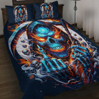 Reaper Skull Quilt Bed Set My Give A Fuck Is Broken But My Go Fuck Yourself Is Fully Functional - Wonder Print Shop